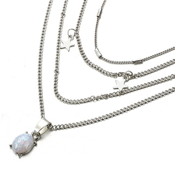 3/$30 Star Choker Necklace Silver Boho Pendant - Picture 4 of 5